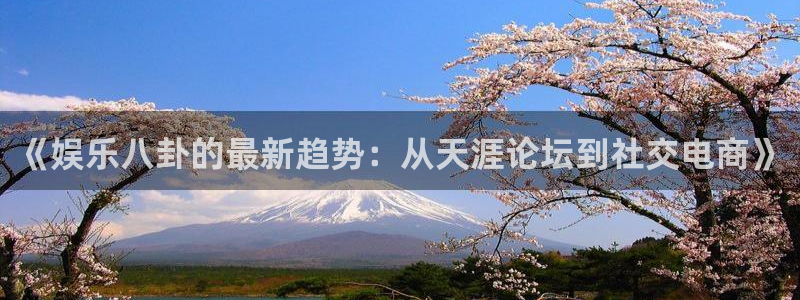 极悦平台平台官方网站：《娱乐八卦的最新趋势：从天涯论坛到社交电商》
