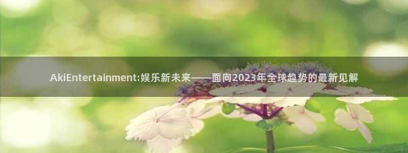 极悦平台手机客户端下载安装：AkiEntertainment:娱乐新未来——面向2023年全球趋势的最新见解