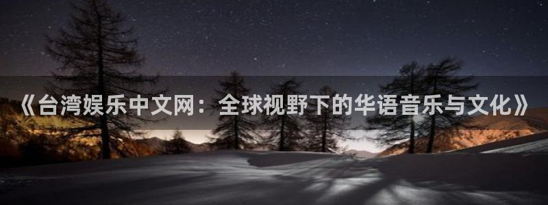 极悦平台.com：《台湾娱乐中文网：全球视野下的华语音乐与文化》
